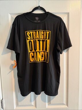 Straight Outta Candy Graphic Tee - Black with Yellow Print